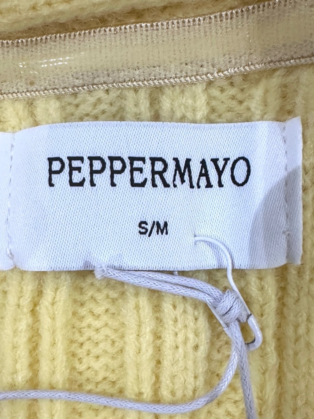 Peppermayo Federico Off The Shoulder Knit Sweater In Lemon - Picture 7 of 9